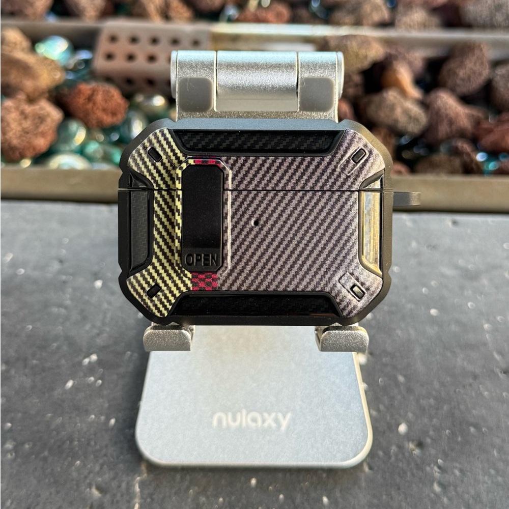 Camouflage AirPods Pro 2 Case Rugged Shockproof Cover with Clip & Keychain Hook